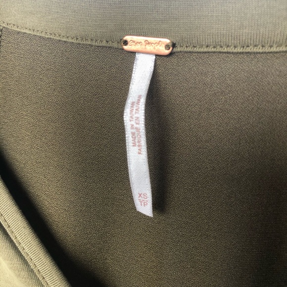 Free people olive green flowy blouse long sleeve - Picture 3 of 5